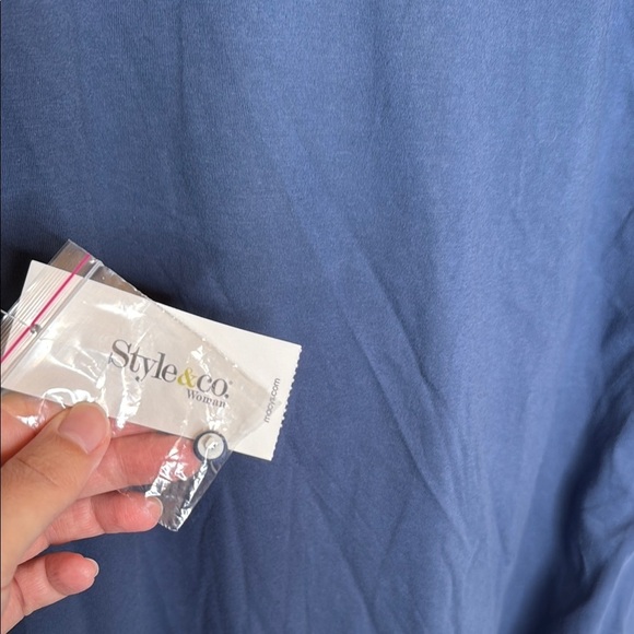 Style & co. Blue and white Relaxed Short Sleeve Top size 3X - Picture 5 of 5